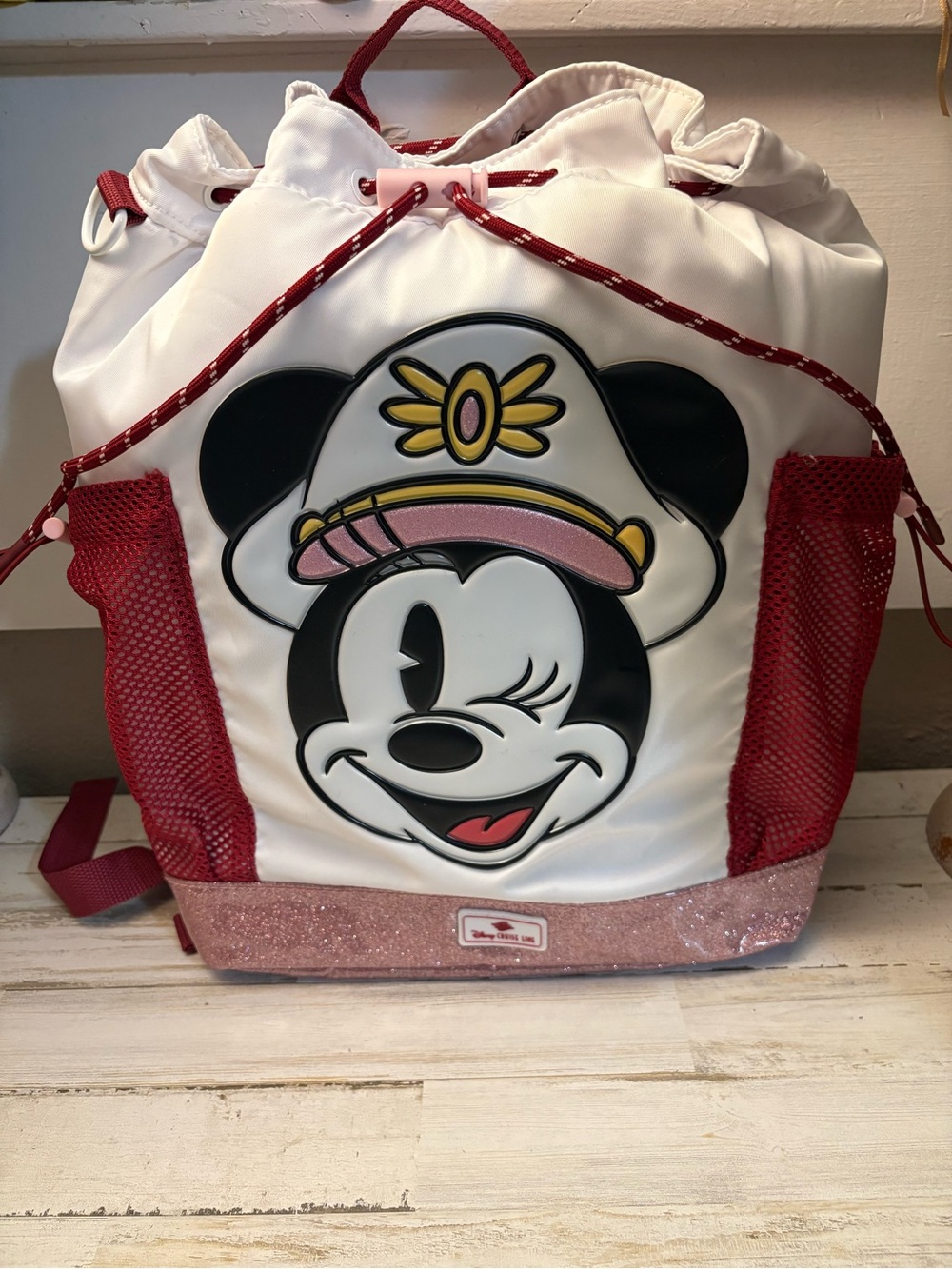 Disney Minnie Mouse Backpack pink and white Disney Cruise Line